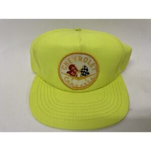 Chevrolet Corvette Car Convertible Neon Yellow Trucker Hat New Vintage 1980s